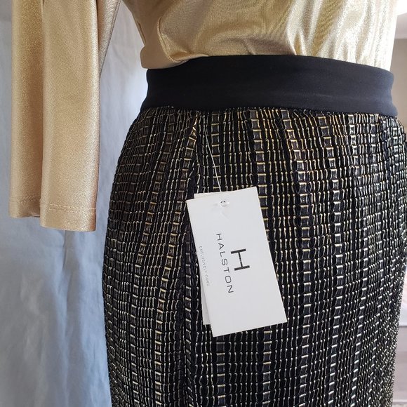 NWT H by Halston black and gold skirt - Picture 4 of 10